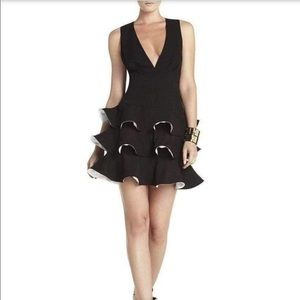 BCBG MAXAZRIA FEMININE SEXY RUNWAY DRESS BLACK SZ4